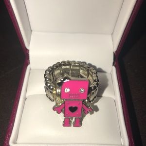 Pink robot 🤖 ring with Swarovski accent eyes